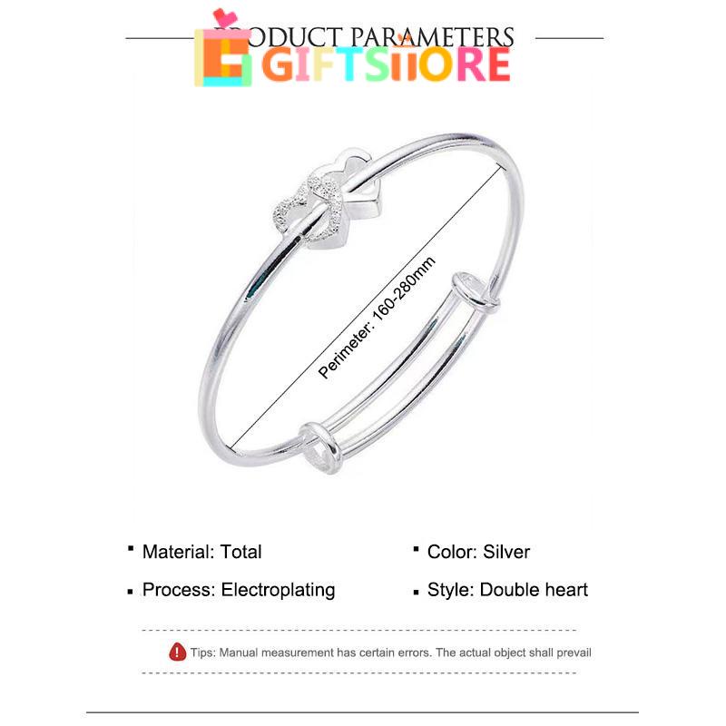 ✨COD Gelang cinta Korea Gelang ganda dorong-tarik disesuaikan desain Aksesoris Fashion Bangle-GS