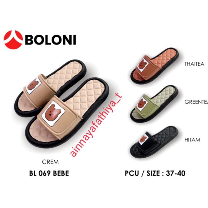 (BEBE)Sandal Slip On Motif Beruang Lucu Tebal Boloni Sandal Slop SP11 Cute Bear sandal fashion