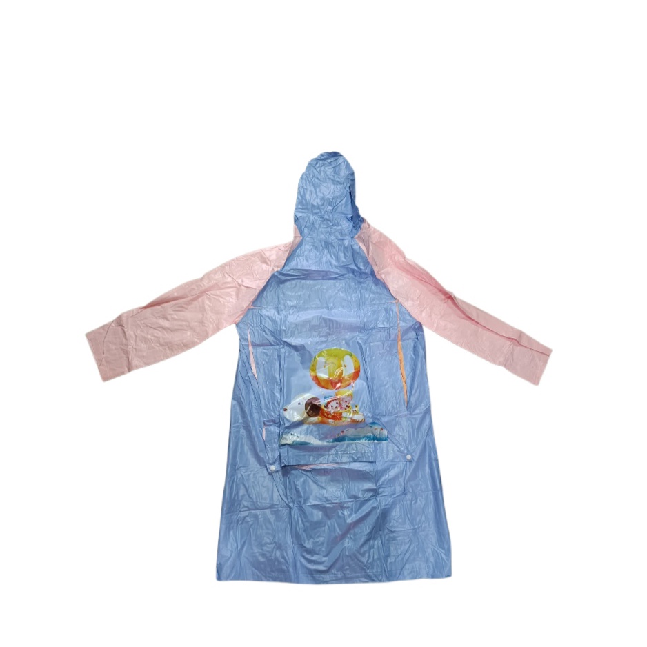 jas hujan anak remaja terusan back pack/ada tas belakang imut dan lucu