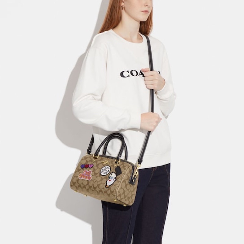 Coach Disney x Coach Rowan Satchel In Signature Canvas With Patches (CC149)