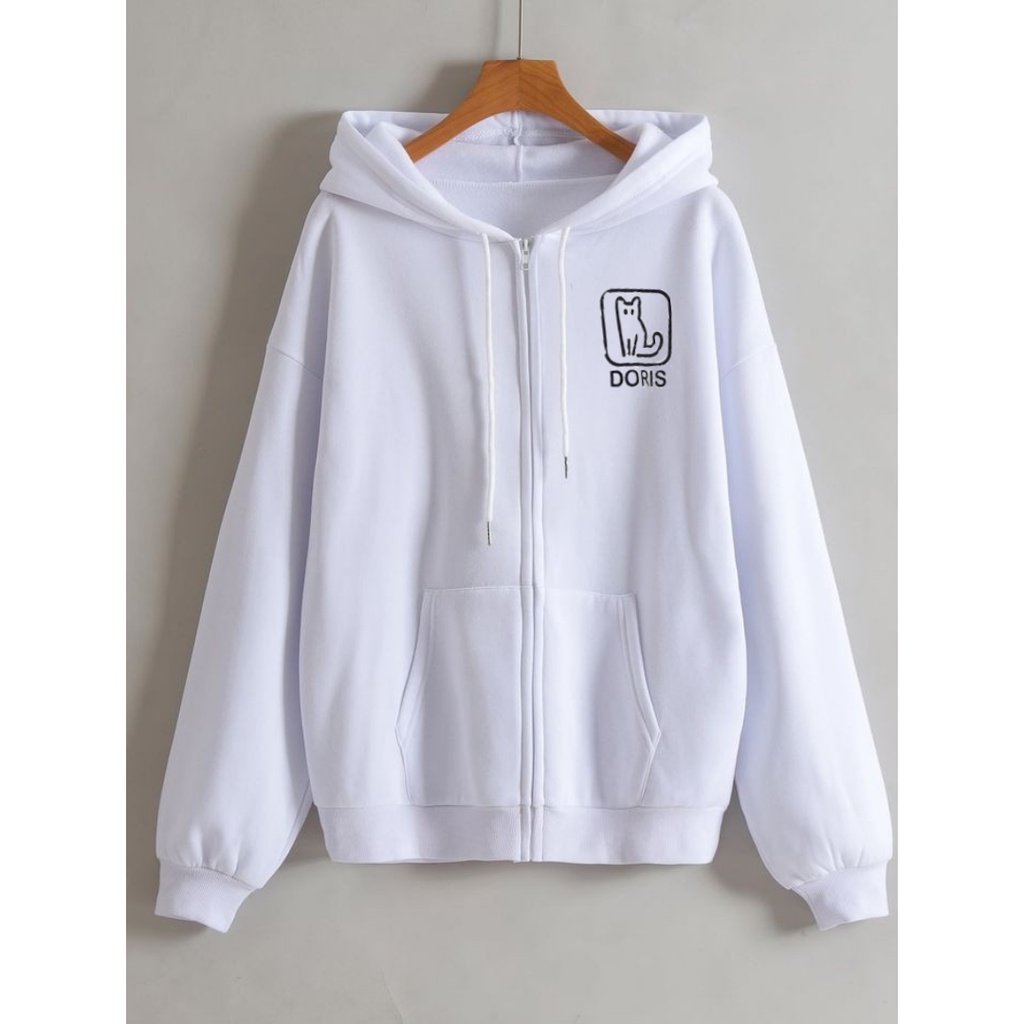 DORIS ZIPPER Jacket Hoodie Sweater Wanita Oversize | Fashion Terkini | Jacket Termurah Bahan Fleece Korean Style