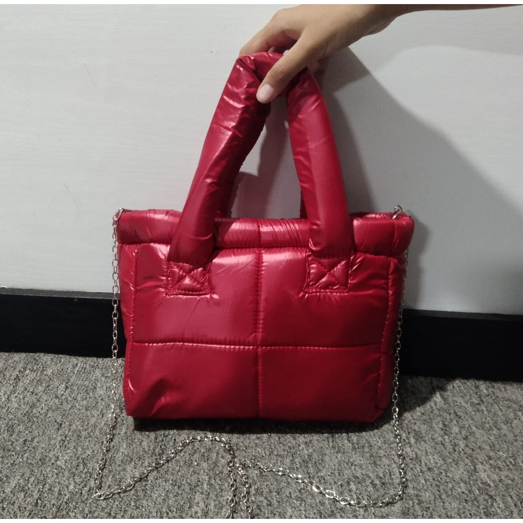 PTM-tas mini puffy bag-tas slempang rantai