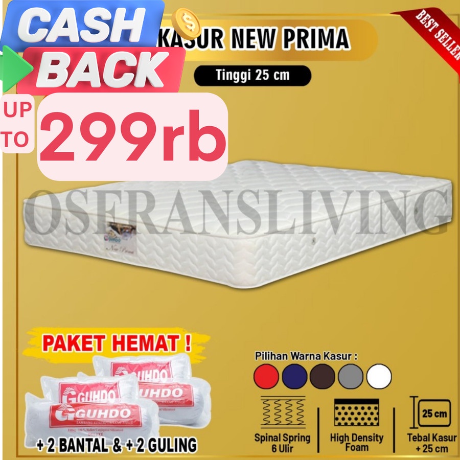 Guhdo Springbed New Prima - 90 x 200 - HANYA KASUR SAJA SPRING BED 90 X 200 100 X 200 120 X 200 140 X 200 160 X 200 180 X 200 200X 200 90X200 100X200 120X200 140X200 160X200 180X200 200X200 SINGLE DOUBLE SINGEL DOBEL NO 1 NO 2 NO 3 NO1 NO2 NO3