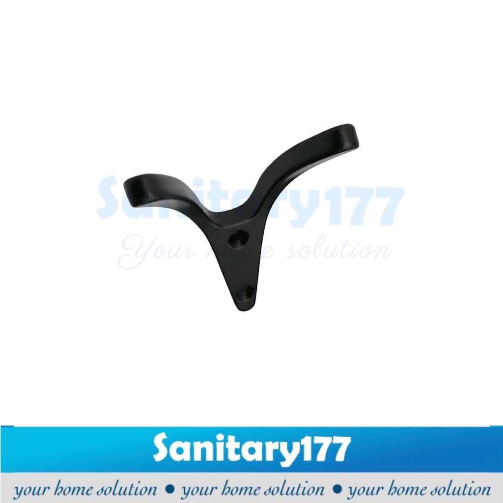 Gantungan Baju 2Kait Murah Hitam model terbalik 5503- Kapstok mini unik uniq pasang model terbalik pengait double 2 kait Hook Single Cantolan Baju  stainless hooks Sanitary177 /E47