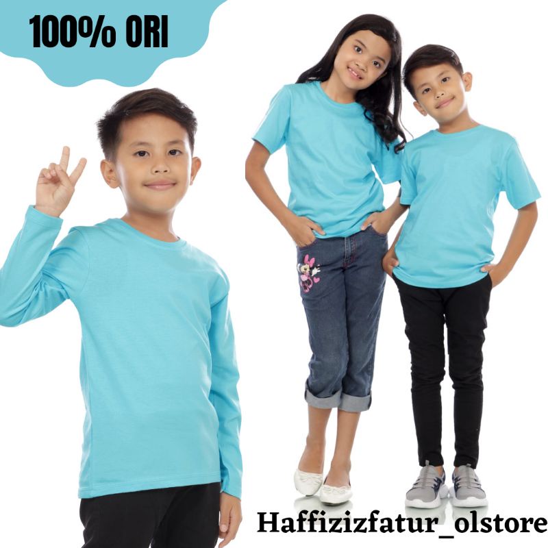 Kaos Anak Polos Laki laki Perempuan Lengan Pendek Lengan Panjang, Kaos polos Anak tanggung, Lakilaki
