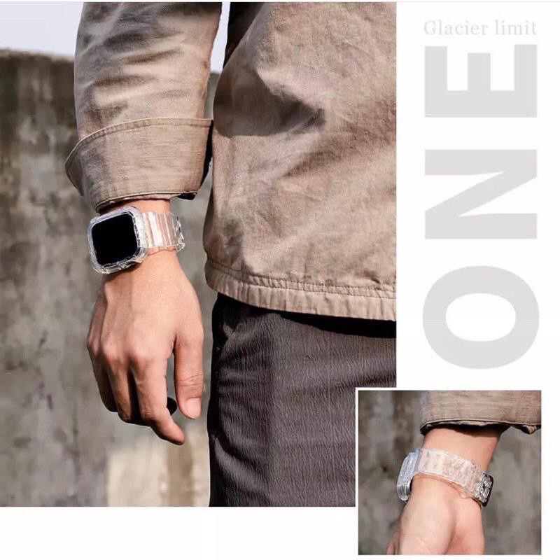 GLACIER STRAP APPLE WATCH SERIES 1/2/3/4/5/6/SE/7/8 (38MM/42MM/40MM/44MM/41MM/45MM) / STRAP GLACIER TRANSPARANT