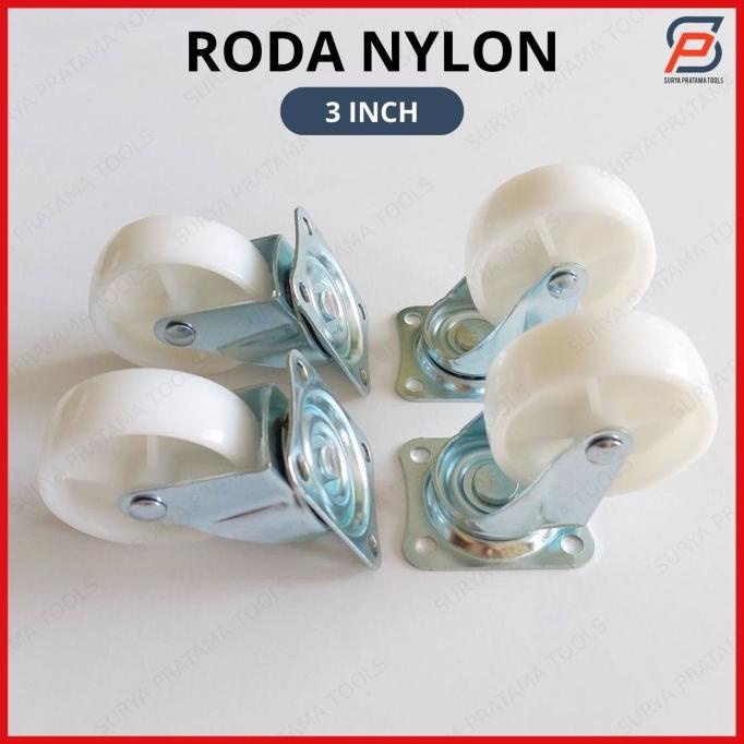 Roda Troli 3 Inch 1 Set / Roda Etalase / Roda Caster Nylon 3" Weldom