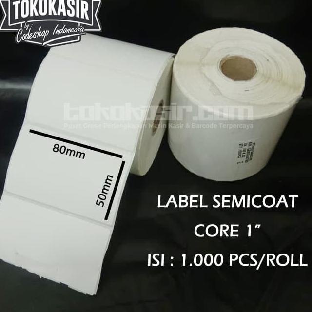 

Terbaru !! LABEL BARE 80 X 50 mm KERTAS STICKER 80x50 mm SEMICOATED . . . . . .