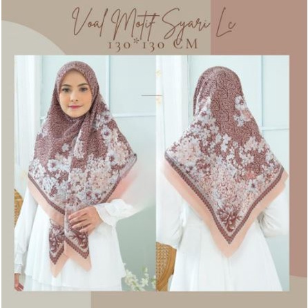 HIJAB VOAL JUMBO SYARI MOTIF VANESA COKLAT PREMIUM
