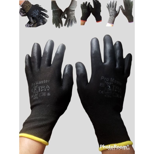 12 pasang sarung tangan working lapis karet safeti kerja Grosir merk comet shima promaster dll