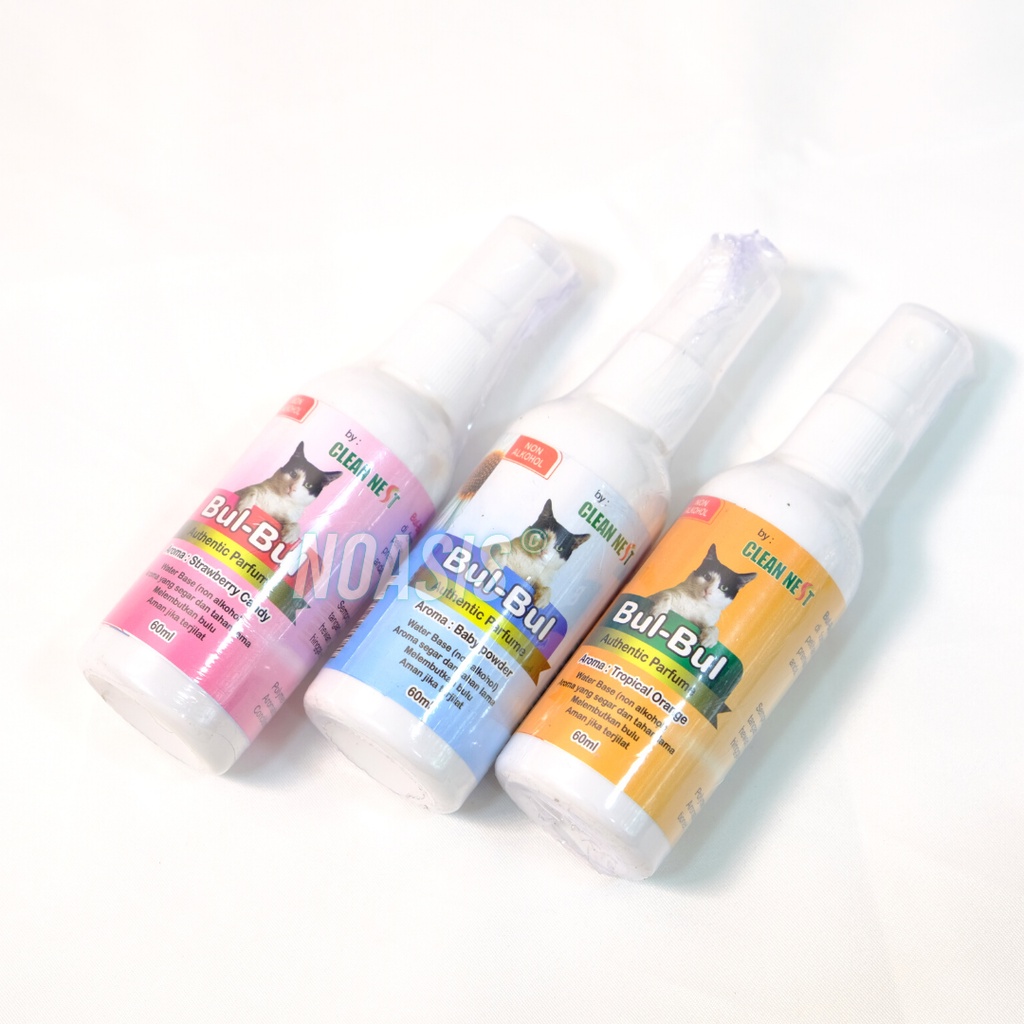 CLEAN NEST BUL BUL Parfum Bulu Kucing 60 ml Non Alkohol Dan Wangi Tahan Lama Anti Kutu