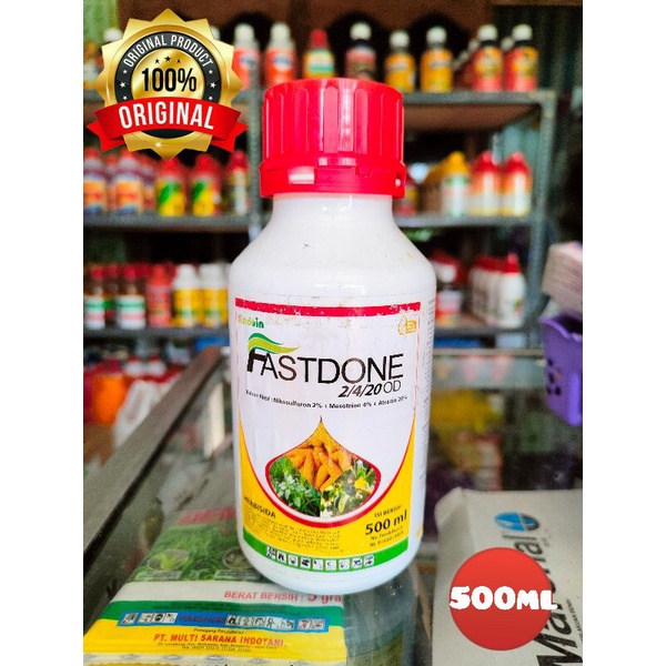 herbisida selektif jagung Fastdone bahan aktif nikosulfuron 2%+mesotrion 4%+atrazin 500ml