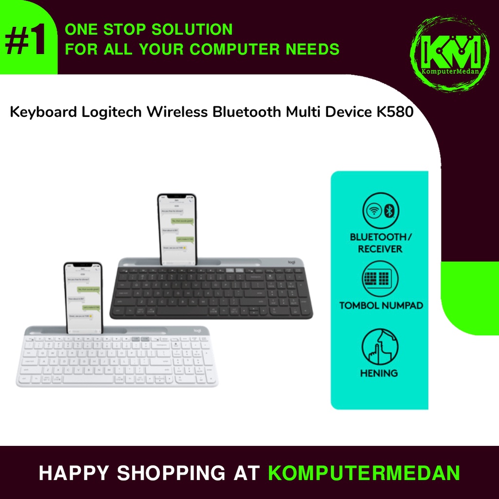 Keyboard Logitech Wireless Bluetooth Multi Device K580