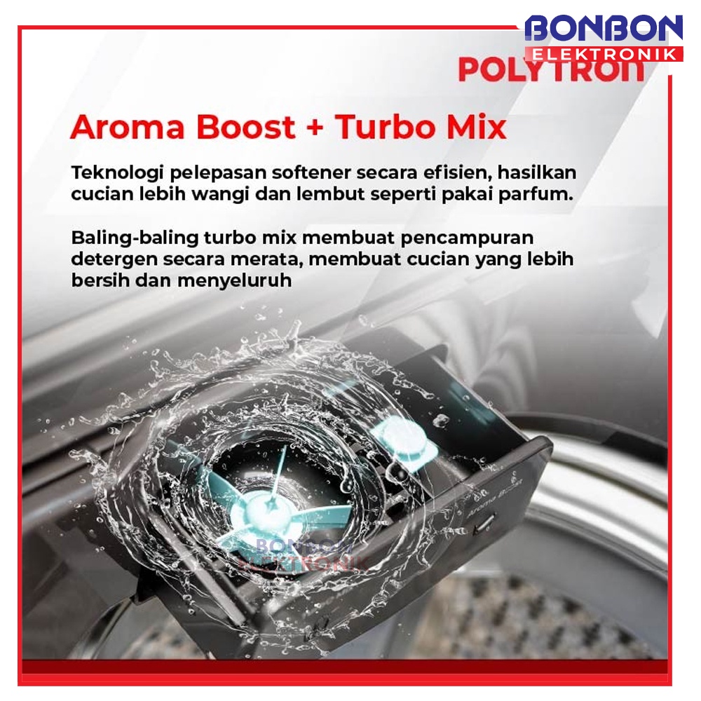 Polytron Mesin Cuci 1 Tabung 7KG PAW 7028 / ZEROMATIC PAW 7028 Y
