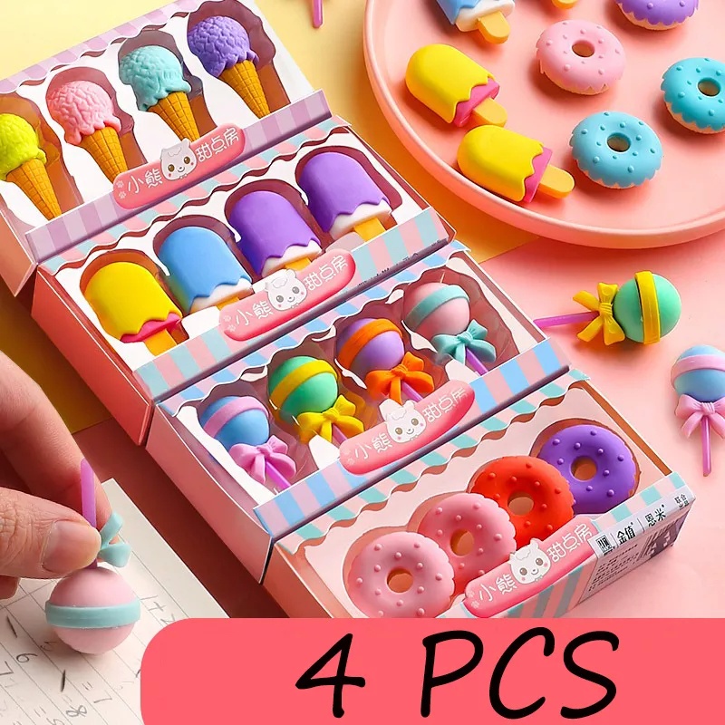 

1 Set 4pcs Penghapus Eraser Lucu Penghapus Pensil Joyko Pulpen Penghapus Karakter Alat Tulis Sekolah Kotak Gosok Kartun Makanan Penutup Adalah Hadiah Hadiah Anak -anak Yang Lucu