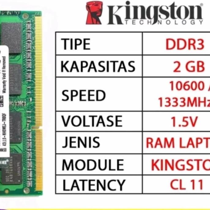 Ram Ddr3 2Gb Kingston Laptop Original