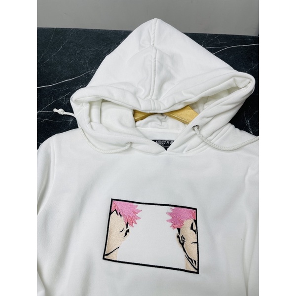 Hoodie Sukuna Itadori Face Embroidery Anime Manga Jujutsu Kaisen Premium Unisex