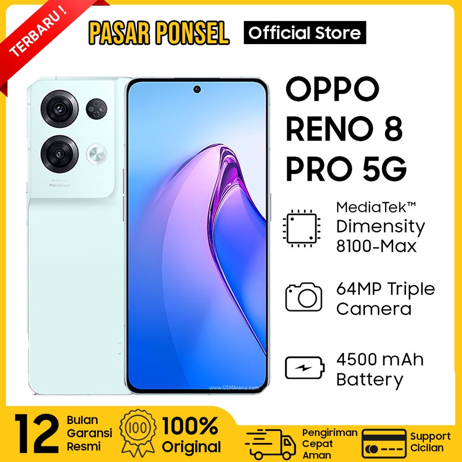 RENO 8 PRO 5G RAM 12/256 GB GARANSI RESMI TERMURAH