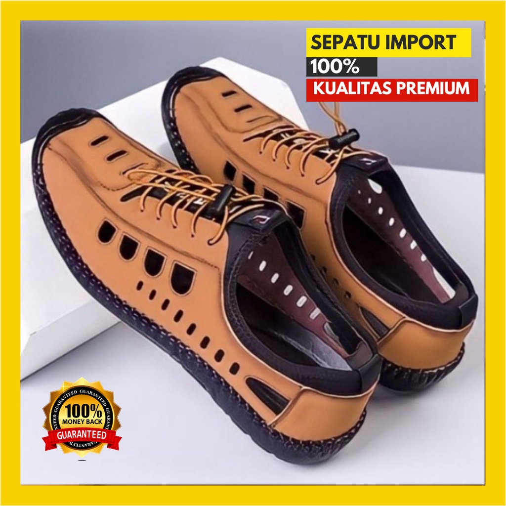 Sepatu Pria Import Casual Sepatu Kulit Import Fashion Pria Sepatu Sneakers Sepatu Kerja Import HELWE
