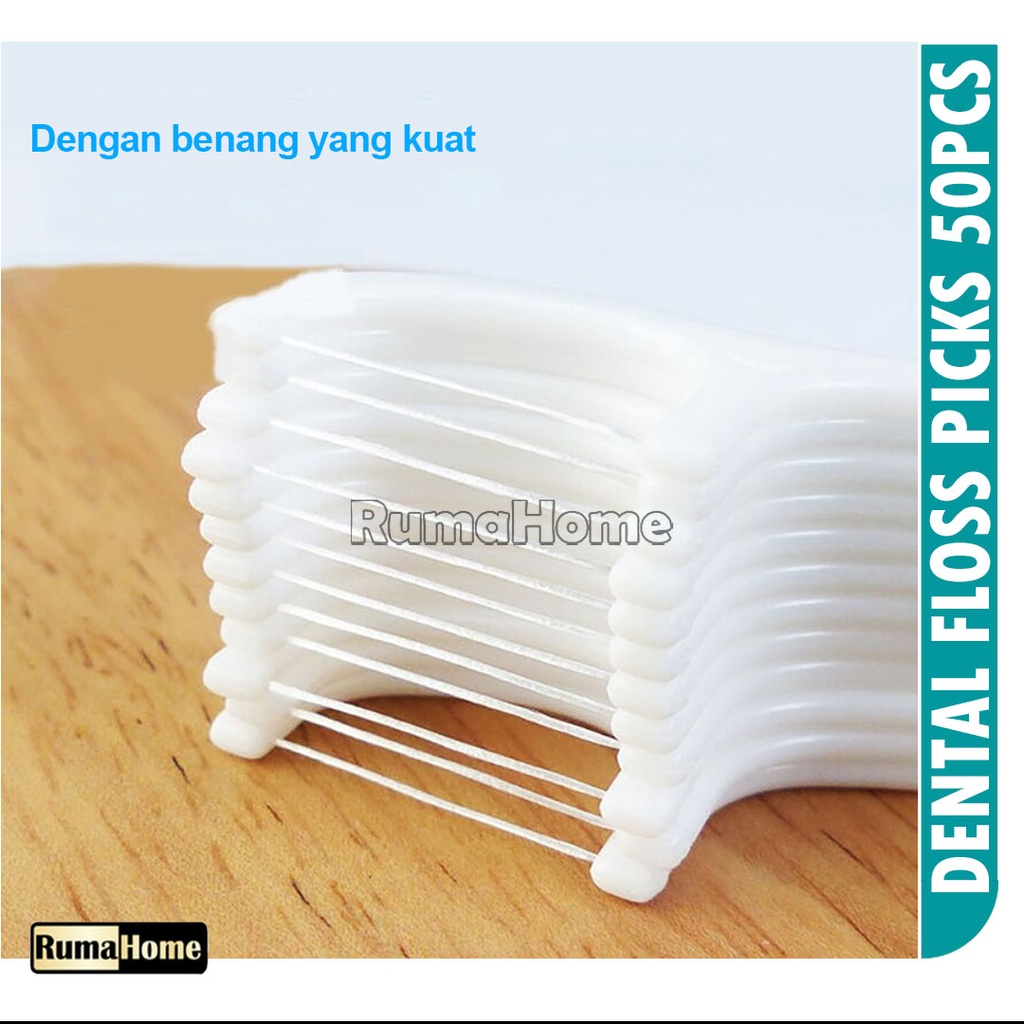 MED+ Dental floss Picks (kualitas super premium Higienis) benang pembersih gigi / pembersih sela gigi (isi 50) Per BOX Benang Gigi Charcoal &amp; Mint Sale