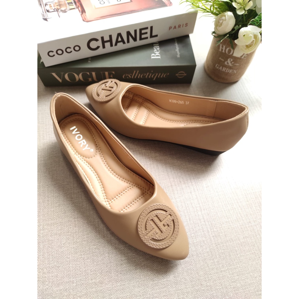 IVORY Sepatu Wedges Wanita Import 3cm W399-265