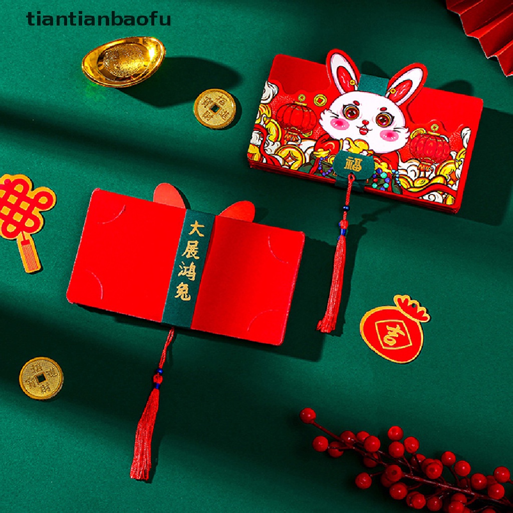 [tiantianbaofu] Amplop Merah Lipat2023Tahun Baru Cina Lucu Kelinci Merah Paket Zodiak Butik