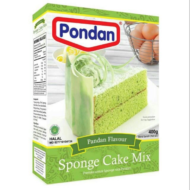 

pondan sponge cake mix rasa pandan 400 gr