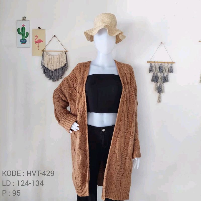 Long Cardi Rajut Kepang