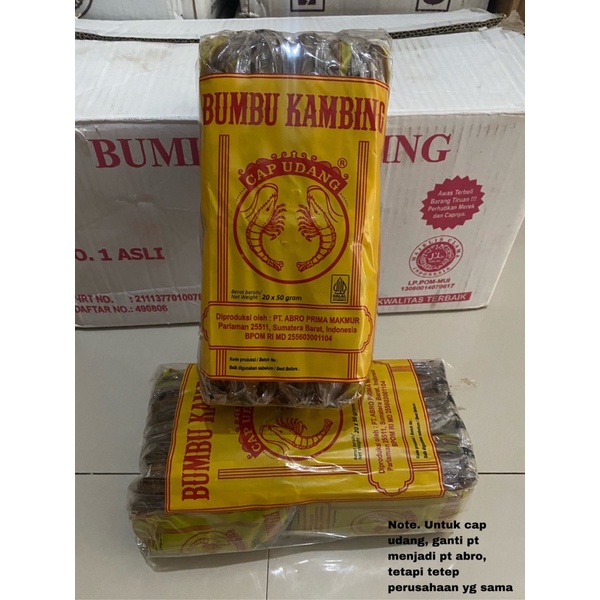 

BUMBU KAMBING CAP UDANG sasetan 1pack isi 20
