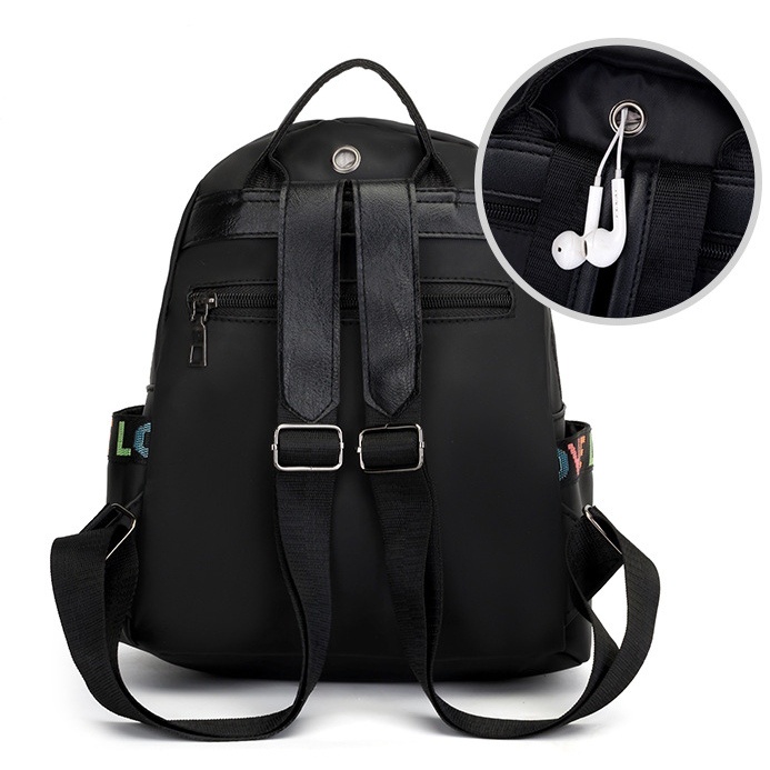 TAS RANSEL WANITA IMPORT TA713B5 ANTI AIR HITAM CALEBIA GENDONG PUNGGUNG BACKPACK KOREA SEKOLAH FASHION CEWEK KEKINIAN KULIAH KERJA MURAH PREMIUM REMAJA BATAM BRANDED