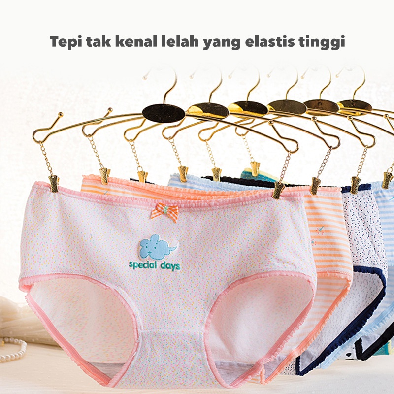 Holiven Set Kotak 4pcs Celana dalam antibakteri graphene wanita Pakaian Dalam CD Seamless