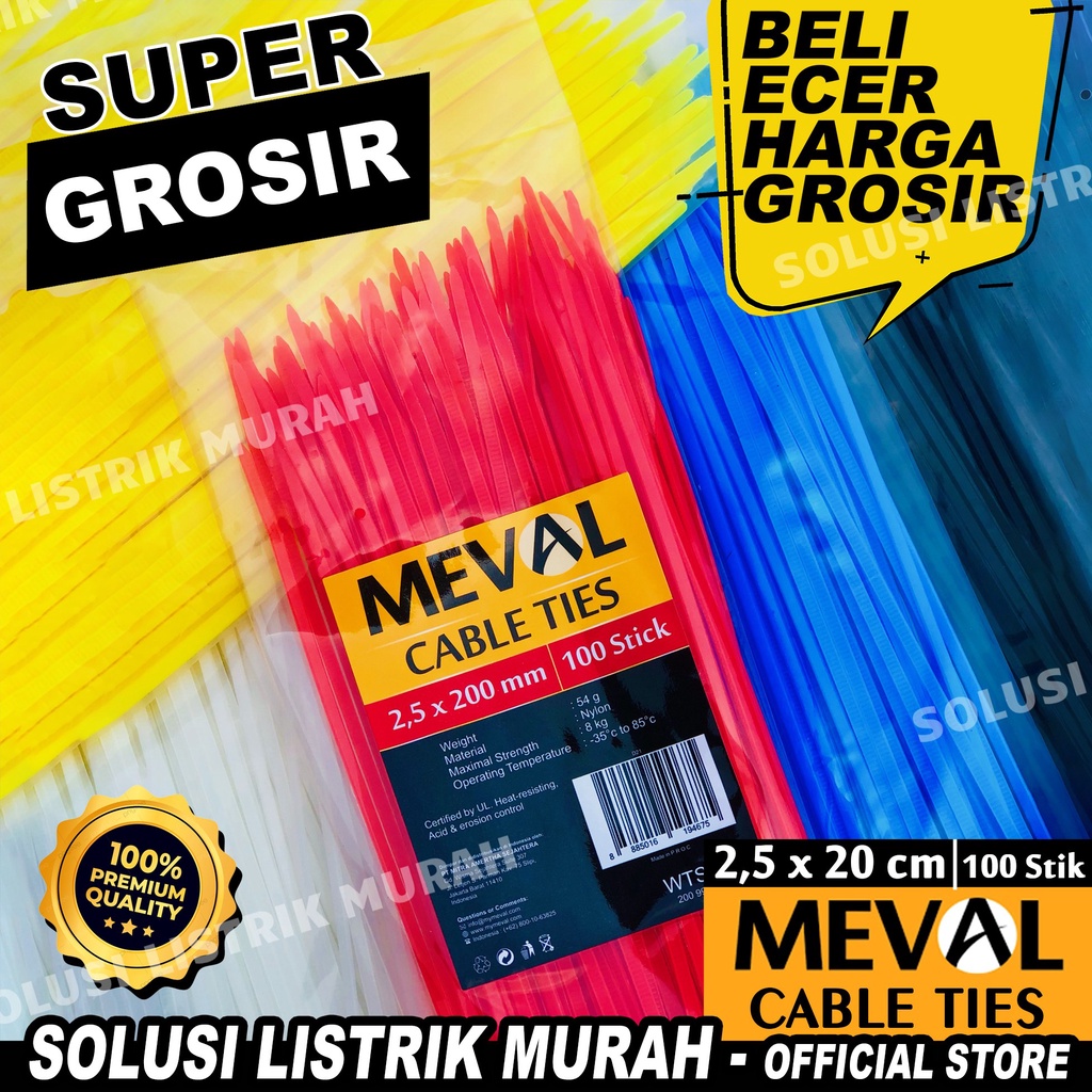 

MEVAL Kabel ties Cable tie 2.5x200MM /20CM 2.5 Kabel tis