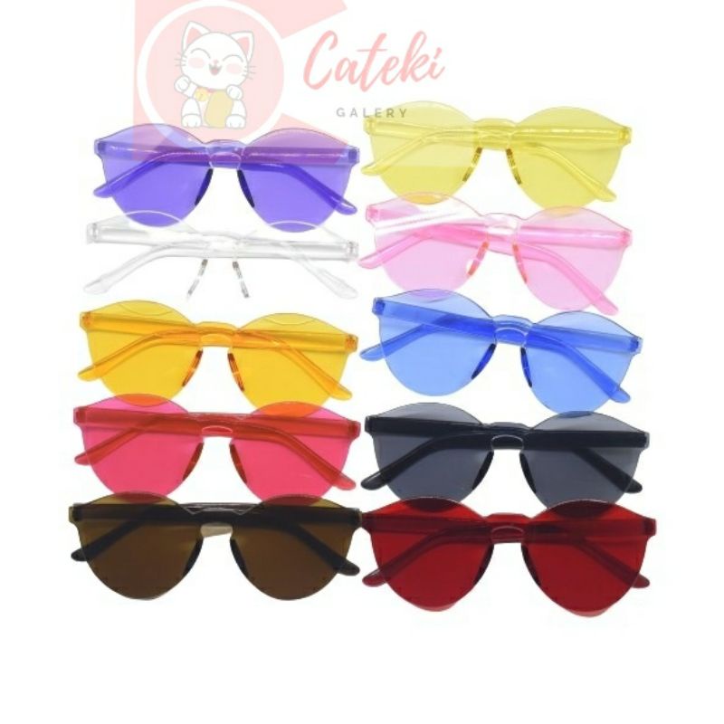 [CTK] PROMO AKSESORIS KACAMATA VIRAL KACAMATA JELLY TRANSPARAN WARNA WARNI KACAMATA HITAM SUNGLASSES  FASHION STYLE MURAH