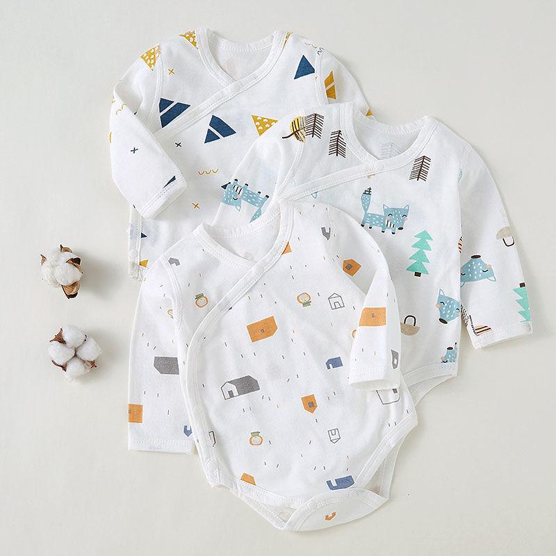 KFCAT Baju Pakaian Jumpsuit Romper Bodysuit Bayi Lengan Panjang Celana Pendek Unisex Katun Motif Import Style 3-9 Bulan