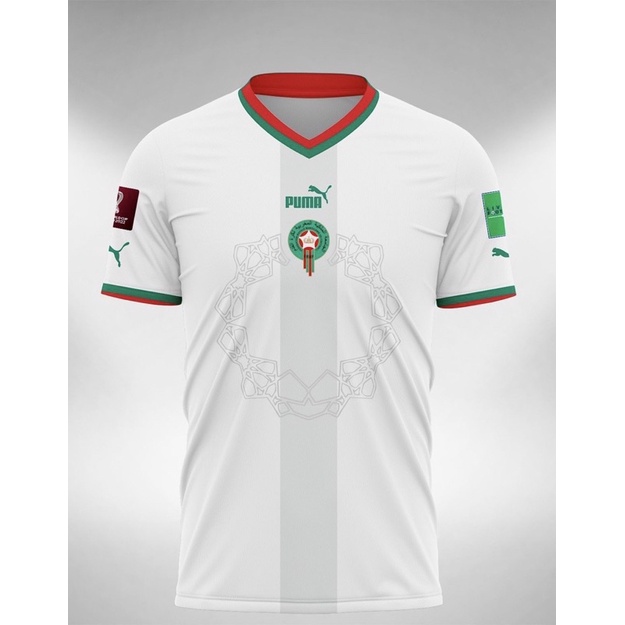 Jersey Maroko Away 2022 2023 Piala Dunia / Baju Bola Piala Dunia