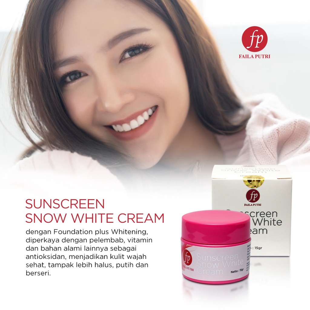 SUNSCREEN SNOW WHITE CREAM FAILA PUTRI BPOM - SUNSCREEN BEST SELLER FP - Sunblock padat FP Krim Siang