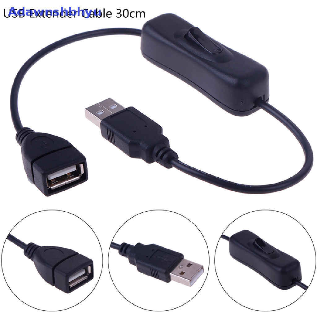 Adhyu 1Pc Kabel Extender Ekstensi USB 2.0 A Male to A Female Dengan Switch ON/OFF Cable ID