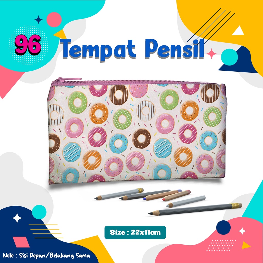 

Tempat Pensil DONAT Kode.96 Pencil Case Dompet Pouch Kostak Kotak Custom nama dan foto