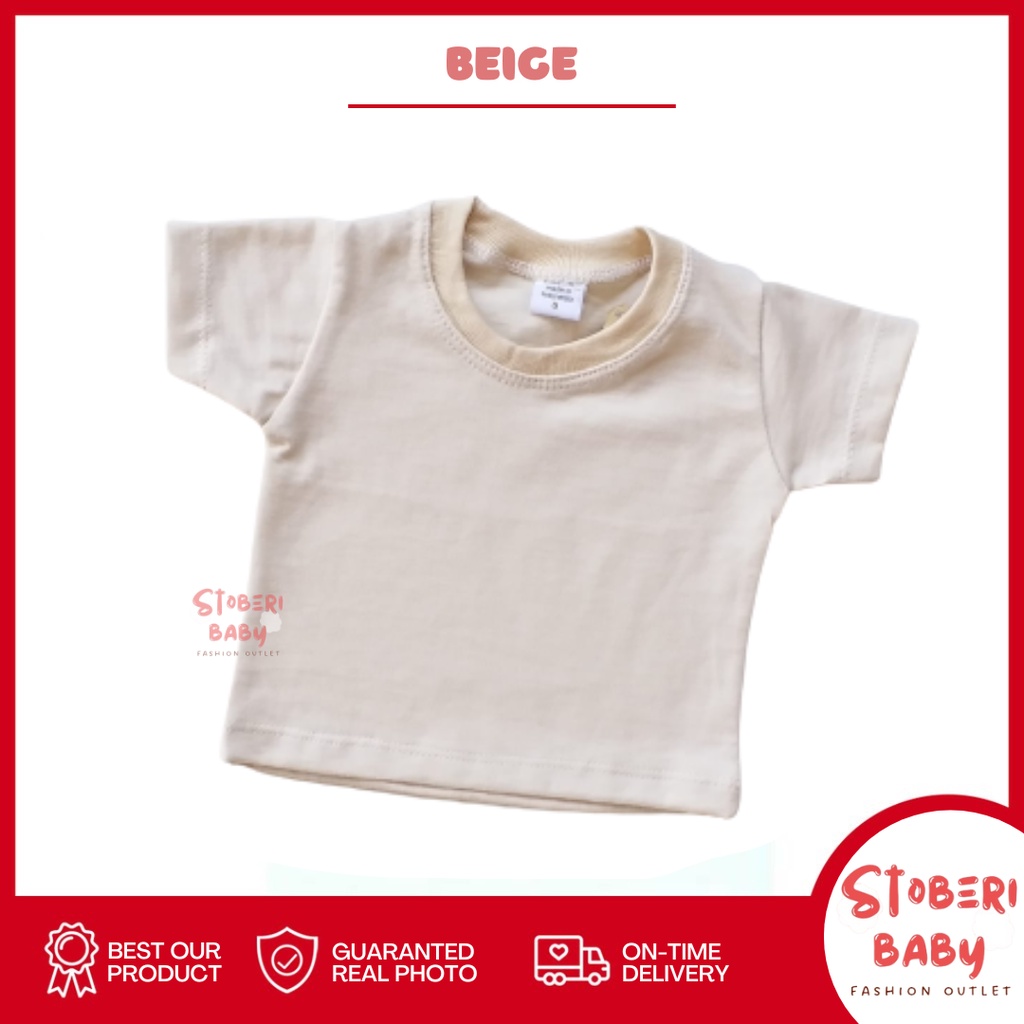 PUNCAK 3.3 stoberi baby - BABY COTTON Basic Tee Earthone Series - Kaos Anak / Atasan Anak / Kaos Bayi / Atasan Bayi
