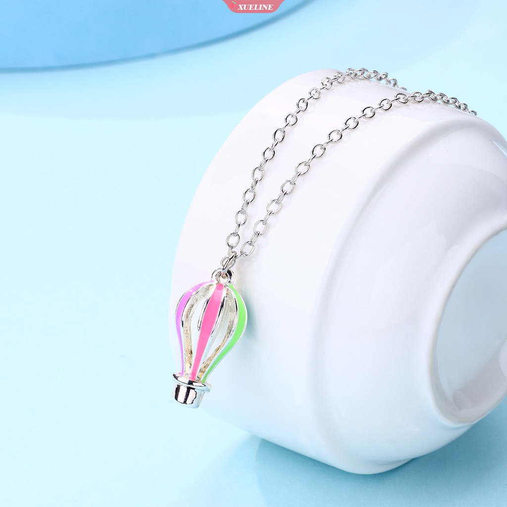 Warna-warni Kartun Balon Udara Panas Anak-Anak Kalung fashion Liontin Paduan Menetes Minyak Tiga Dimensi Kalung Perhiasan [ZXL]
