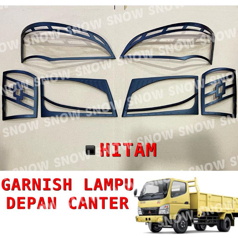 Garnish Lampu Depan Canter Sporty Chrome Hitam