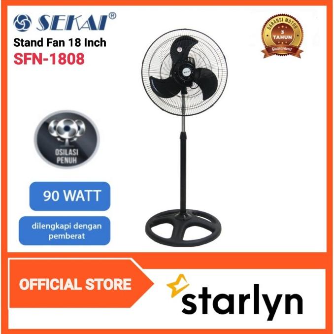 SEKAI Kipas Angin 18 Inch SFN1808 Metal Stand Fan SFN 1808