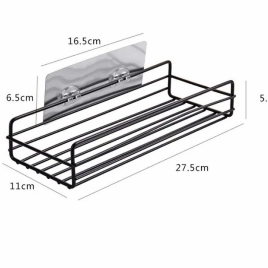 Rak Persegi Gantung Panjang 26 cm Lebar 10 cm Tinggi 6 cm Free Perekat