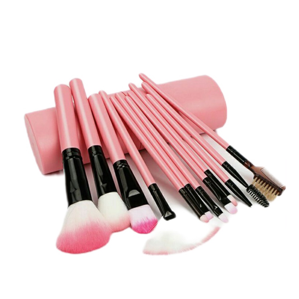 Kuas Make Up Brush 12 Set in Tube / Kuas Tabung - 12 Pcs