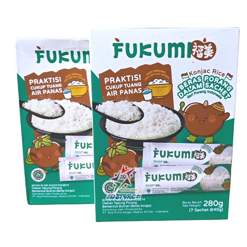 FUKUMI BERAS PORANG BOX - Fukumi Shirataki Beras Konjac Rice Diet isi 7 sachet x @40gr