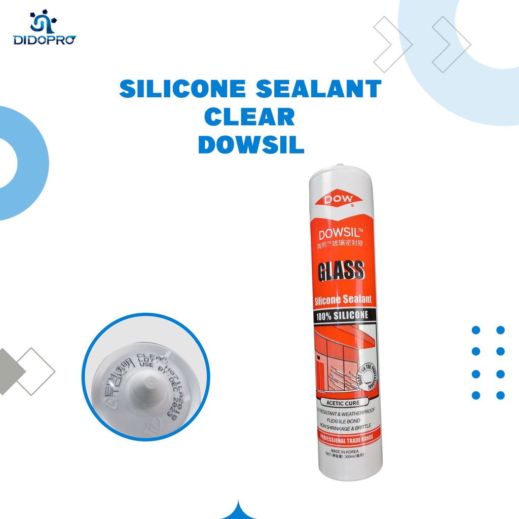 Dowsil Lem Kaca Aquarium Bening Hitam Sealant Silikon Silicone Silent Silen Akuarium Sealent Botol