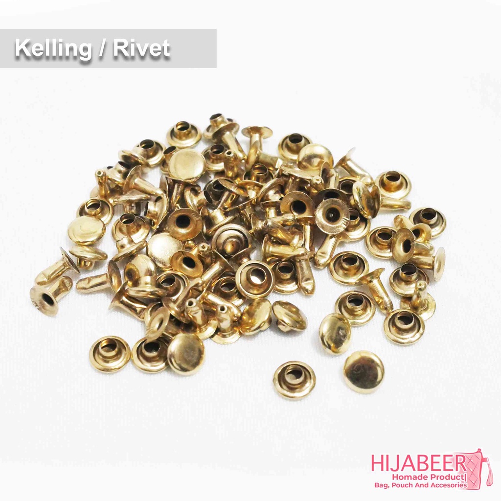 Kelling Jamur Rivet / Snap Button Gold  10mm /50pcs