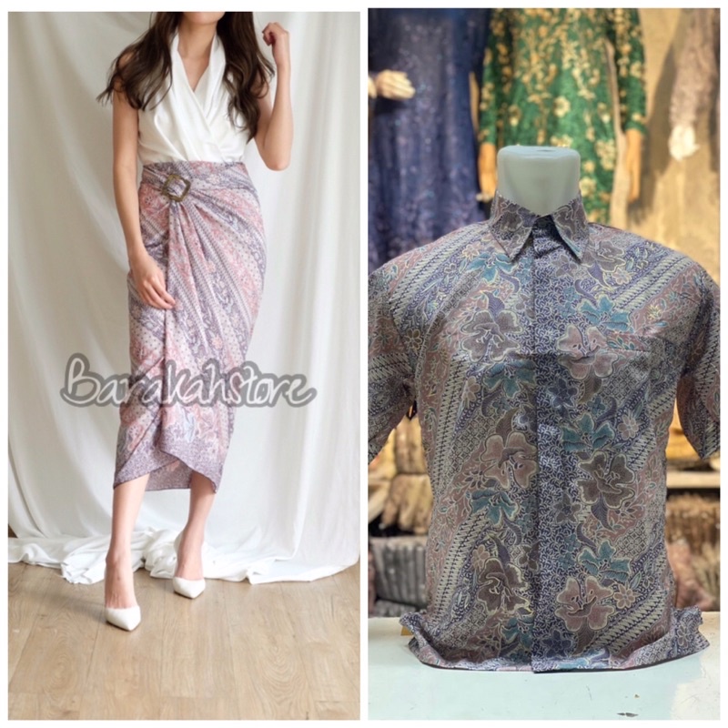 BATIK COUPLE / BAJU BATIK COUPLE LENGAN PENDEK/ BATIK SET / BATIK LENGAN PENDEK / BATIK COUPLE ROK L