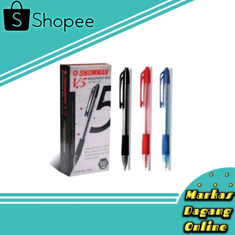 

Pulpen Snowman V5 0.7mm / Ballpoin Pena Warna Murah (12pcs)