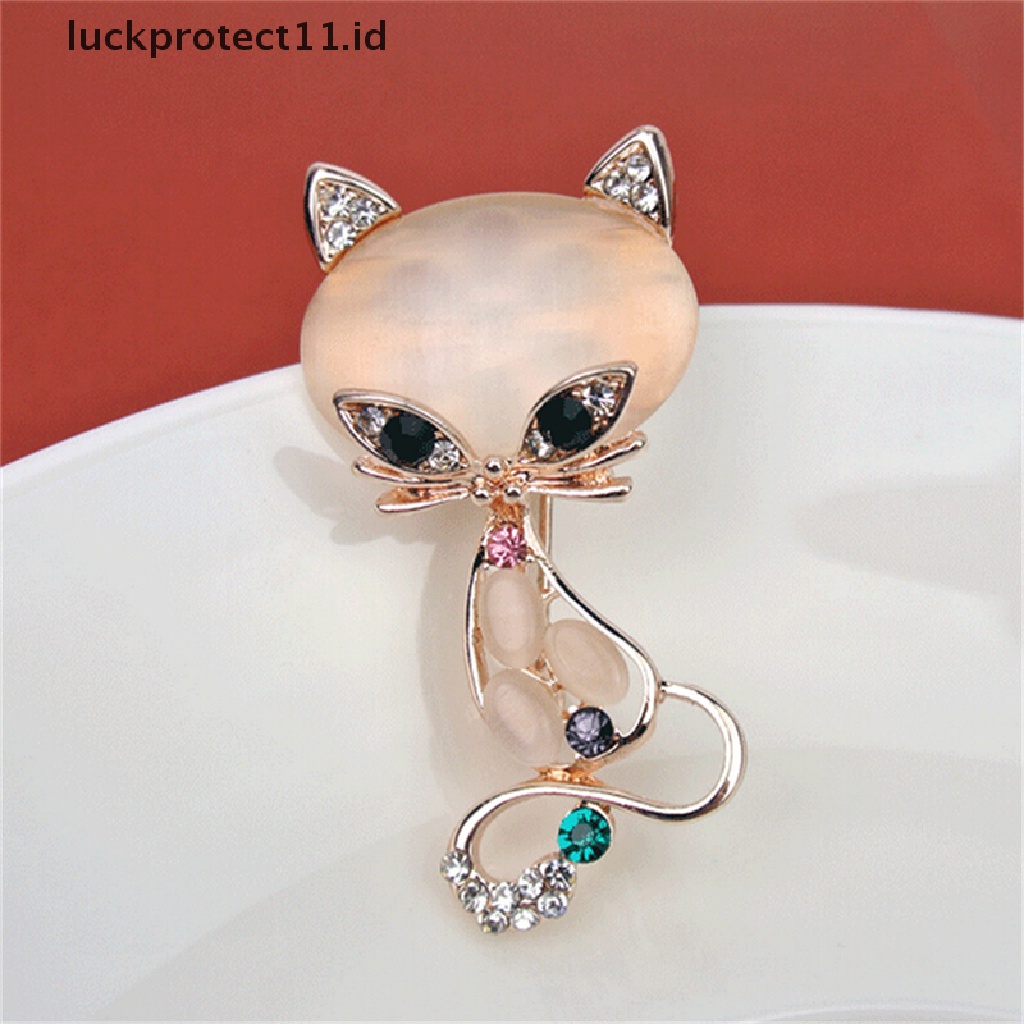 /Fashion Hot// Fashion// Hot Opal Batu Fox Bros Wanita Fashion Hewan Lucu Pin Bros Perhiasan.